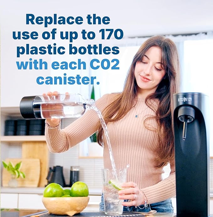 Soda Sense Easy Connect 60L CO2 Exchange Canister – 1 Pack, Replacement for Quick Connect Cylinder – Compatible with SodaStream PINK Snap-On Machines ONLY, Including ART, TERRA, ENSO & DUO