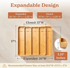 SMIRLY Silverware Drawer Organizer – Bamboo Kitchen Drawer Organizer, Adjustable Utensil Holder and Cutlery Tray, Drawer Dividers for Flatware and Kitchen Utensils