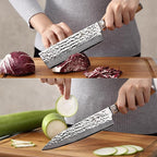 Wakoli Damascus Knife Block Set – 4-Piece Professional Chef Knife Collection with Magnetic Block | Genuine 67-Layer Damascus Steel Blades with VG10 Core | Ergonomic Zebrawood Handles