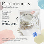 Portmeirion Sophie Conran Lavandula 11" Dinner Plate, Set of 4, Lavender Floral Pattern in Soft Purple-Green - Porcelain Plates for Garden Brunches, Spring Dinners, Weddings & Seasonal Entertaining