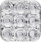 9-Cavity Mini Cupcake Easy and Simple Release Muffin Pans - Disposable Aluminum Baking Cup Cake Mold Pan - For Weddings, Gatherings, Birthdays, Parties (24)