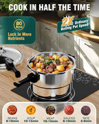 WantJoin Pressure Cooker Stainless Steel 4 Qt, Commercial Stove Top Pressure Cooker Pot Used for Pressure Foodie or Steaming, Compatible with Gas & Induction Cooker