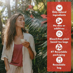 Vital Bloom Pure Cinnamon Tea, warm, spicy flavor, 100% Natural, Caffein Free, Hot or Cold Brew Herbal Tea, Bleach Free Tea Bags, Non GMO (Free Bamboo Tongs included)
