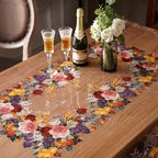 Clear Table Cover Protector Vinyl PVC Rectangle Table Cloth with Floral Fruit Pattern Oil Spill Proof Plastic Tablecloths for Dining Tables Parties Holidays (Floral Fruit, 55 x 84 Inches)