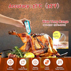 Meat Thermometer Digital, Instant Read Food Thermometer – Waterproof Nonslip Grip Kitchen Timer & Temp Chart Thermometer for Cooking Candy, Oil Fry Indoor & Outdoor Grilling Smoker Roast