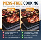 Toaster Oven Liners for Bottom of Oven (2 Pack) Reusable Non-Stick Heat Resistant Toaster Liners, Compatible with Ninja, Cuisinart, Emeril Lagasse & More, Toaster Mat, 12"x12" (Black)