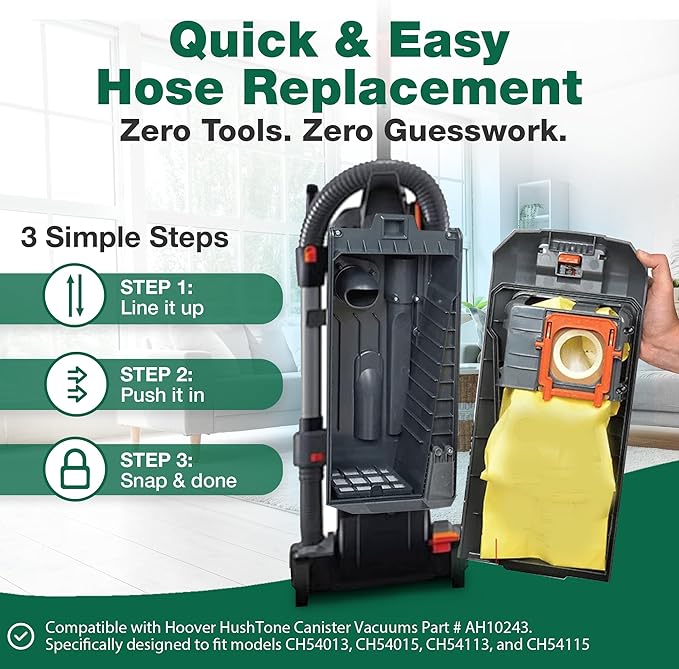 10 Replacements for Hoover HushTone Canister Vacuums Bags Part # AH10243, Fits Models: CH54013, CH54015, CH54113 & CH54115 (10 PACK) by Think Crucial