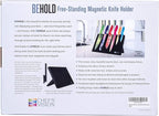 Chef’s Vision Magnetic Knife Block - Black - Stylish Kitchen Magnetic Knife Holder - Elegant Free Standing Knife Display - Ideal for Colorful Knives - Sleek Kitchen Décor - Knife Block without knives