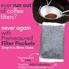 Ground Flavored Coffee In Filter Packs | Medium Roast Low Acid Mold Free Pouches | Sampler Packets | Sweet Cream Jamaican Me Crazy Gourmet Powder Bags for 10-12 Cup Drip Maker | Highest Rated Individual Premeasured Coffee
