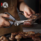 MITSUMOTO SAKARI Japanese Kitchen Shears, Cooking Scissors Titanium Plated for Meat Vegetable Herb
