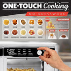 Gourmia French Door Digital Air Fryer Oven - XL 37QT Capacity, 12 Presets, FryForce 360° Tech, Dehydrate, Proof, Slow Cook, Fits 13” Pizza, 1700W, Stainless Steel