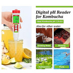 Digital Food pH Meter YINMIK pH Meter Food Fermentation with Calibration Solution Kit pH Test Strips for Food Spear Tip pH Meter Probe for Dough Sushi Rice Fermenting Sausage Meat Soap Cheese …