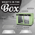 Gourmia French Door Digital Air Fryer Oven - XL 37QT Capacity, 12 Presets, FryForce 360° Tech, Dehydrate, Proof, Slow Cook, Fits 13” Pizza, 1700W, Green