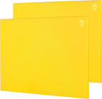 CURTA 2-Pack Yellow Cutting Boards for Kitchen, 24" x 18" x 0.5" Color Coded Plastic Chopping Board with Anti Slip Surface Dishwasher Safe
