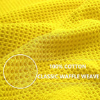 Homaxy 100% Cotton Waffle Weave Kitchen Dish Cloths, Ultra Soft Absorbent Quick Drying Dish Towels, 12 x 12 Inches, 6-Pack, Yellow