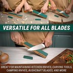 BeaverCraft Leather Strop for Knife Sharpening - Dual-Sided Knife Strop with Stropping Compound Kit - Honing Strop Block 14" for Woodcarving Tools, Chisel Knife Sharpening Kit Leather Sharpener LS6P1