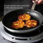 Hestan ProBond Forged TITUM - Professional Clad Stainless Steel, Nonstick, Frying Pan, (12.5-Inch), Induction Compatible, Made without PFOAs