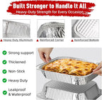 Aluminum Pans Half Size, 9x13, Heavy Duty Disposable Foil Pans for Baking, Roasting, Cooking, Heating, Storing, Deep Tin Foil Bakeware for Oven, Steam Table Tray, Cookware, Food Prepping (60 Pack)