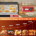 Whalefall Countertop Food Warmer with top Holder, 35 inch Commercial Food Warming Cabinet, tri-Color Lighting, w/Thermometer and Adjustable Thermostat for Cafeteria Kitchens Restaurants