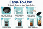 Studio 54 Retro Iced Tea Maker with Infuser, 3QT Glass Pitcher Electric Tea and Coffee Brewer, Adjustable Strength Cold Brew Maker for Iced Coffee, Iced Lattes, Sweet Tea & Fruit Infusions
