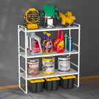 iPEGTOP Large Expandable Cabinet Storage Shelf Organizer Rack, Heavy Duty Stackable Steel Metal Spice Rack Adjustable Height Home Office Pantry Garage Shelf for Counter Kitchen, White - 1 Pack
