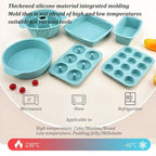 Thickened Silicone Bundt Cake Pan and Moldes Para Gelatinas, Heavy Duty Mousse Cake Rotundity Spiral Pattern Mold for Baking, BPA Free, Mint Green (Round: φ9in / 1 Pcs)