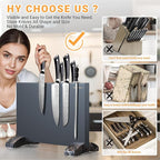 Magnetic Knife Block Without Knives Black Stainless Steel Magnetic Knife Holder Stand with Strong Knife Magnet Double Side Knife Magnetic Strip Knifes Storage Organizer for Kitchen Counter Top