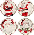 Mud Pie Santa Salad Christmas Plate, Wreath, 8" dia