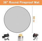 36" Fire Pit Mat for Solo Stove Bonfire, Round 4-Layer Fireproof Mat, Under Grill Mats for Outdoor Grill, Waterproof BBQ Mat for Deck Patio Grass Protector, Heat Resistant Reusable Camping Stove Mats