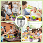Manual Food Processor Vegetable Chopper, Portable Hand Pull String Garlic Mincer Onion Cutter for Veggies, Ginger, Fruits, Nuts, Herbs, etc., 900ml-Gray