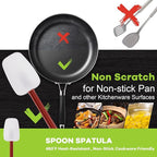Silicone Rubber Spatula Set of 3, High Heat Set, Commercial Rubber Spatula (1 Spoonula + 2 Scrapers (9.5 Inches))