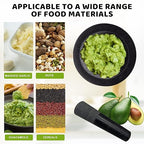 Mortar and Pestle Set,Heavy Duty,Unpolished Granite,6Inch-2Cup Capacity,Grinder for Spices and Seeds,Grinding,Crushing and Mashing Spices,Nuts,for Guacamole,Garlic Sauce,Black..