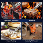 Sondiko Dual Flame Mode Butane Torch Lighter Head, Professional Grilling Tool with Adjustable Flame, Reverse Use for BBQ, Soldering, Charcoal&Campfire Torch Lighter(Fuel Not Included)