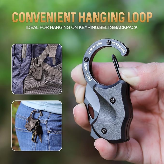 Gifts for Boyfriend Christmas, EDC Box Cutter, Christmas Birthday Gifts Ideas for Boyfriend, EDC Gadget Gift for Camping Hiking Fishing, Gift for Anniversary from Girlfriend