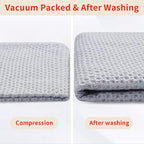 Homaxy 100% Cotton Waffle Weave Kitchen Dish Cloths, Ultra Soft Absorbent Quick Drying Dish Towels, 12 x 12 Inches, 8-Pack, Light Gray
