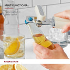 KitchenAid Classic Multifunction Can Opener and Bottle Opener Easy to Use, Razor Sharp Stainless Steel Cutting Wheel, Soft Ergonomic Handles, Almond Cream (Pack of 12)