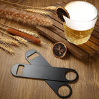 QTLCOHD 20 Pack Flat Bottle Opener 7 Inch Stainless Steel Bottle Openers Bulk Black Beer Bottle Opener Bartender for Kitchen Bar or Restaurant
