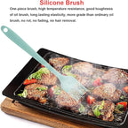 Silicone Spatulas Set, Rubber Spoon Spatula Heat Resistant Spoonula One Piece Design Seamless Spatula Non-Stick Scrapers Baking Mixing Tool (Light Green)