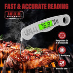 Meat Thermometer Digital - Fast Instant Read Food Thermometer for Cooking, Candy Making, Outside Grill, IP67 Waterproof Kitchen Thermometer with Backlight, Stocking Stuffers for Men - White