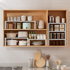 Metal Stackable Expandable Storage Shelf - Multi-Functional Home Storage Shelf, Suitable for Kitchen, Cabinet，Bathroom, Office, Garage, etc.（1PACK/White/Large
