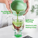 TEANAGOO Matcha Whisk Set,7 Pcs Matcha Set Blue Green,Ceremony Matcha Kit,Matcha Tea Set for Making Latte,Ceramic Bowl(chawan) whith Spout and Whisk,Gift for Matcha Lovers