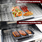 onlyfire Pre-Seasoned Cast Iron Skillet, 16 Inch Griddle Pan Frying Pan with Nonstick Perforated Grill Surface and Dual Handles, Cast Iron Grill Pan for Grills, Oven and All Stovetops