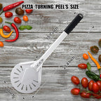 Pizza Turning Peel 8 Inch Round Anodized Aluminum Perforated Pizza Peel Turner With Metal Handle Pizza Paddle Spinner For Outdoor Pizza Oven Accessories