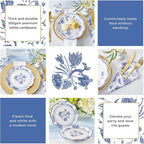 Kate Aspen Blue Willow Paper Plate and Napkin Set - Elegant Disposable Plates for Weddings, Something Blue Before I Do Bridal Shower Decorations, Baby Shower Plates, Tea Party Supplies - 62 Piece