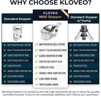 Champagne Stoppers by Kloveo - Patented Seal (No Pressure Pump Needed) Made in Italy - Professional Grade WAF Champagne Bottle Stopper - Prosecco, Cava, and Sparkling Wine Stopper - Gold, 2-Pack