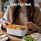 Double Premium Bento Box Adult, 67 fl oz BPA-Free - Cream Stackable Lunch Box with Leak-Proof Lids & Dividers, Perfect for Meal Prep, Lunches & Portion Control