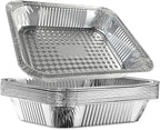 Aluminum Baking Pan Half-Size, 9x13 Inches, Heavy-Duty Disposable Aluminum Foil Pan, Deep Baking Pan Suitable for Cake Baking, Cooking, Roasting, Heating, and Steaming Meal Tray (10 PACK)