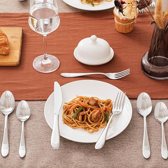 KINGSTONE 30-Piece Silverware Set for 6,18/10 Premium Stainless Steel Flatware Set, for Home, Restaurant, Wedding and Party Use,Mirror-Polished Cutlery Set, Dishwasher Safe.