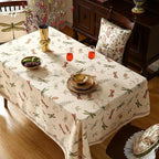 ISAENNE Designer Floral Linen Square Tablecloth,French Off White Elegant Table Cloth,Fall Washable Home Decor Tablecloths for Dining Thanksgiving Kitchen Christmas Party,67"*67"-Grace B