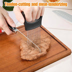 Onion Holder for Slicing - Stainless Steel Onion Slicer & Vegetable Holder Cutting Tool for Onions, Tomatoes, Avocados, Eggs, Lemon, Potatos | Multi-Use Kitchen Utensil
